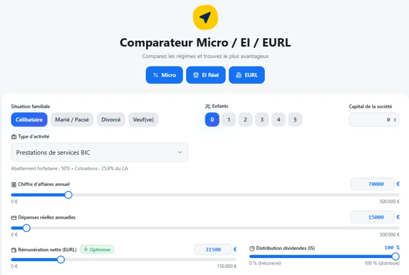 simulateur Micro ou EURL
